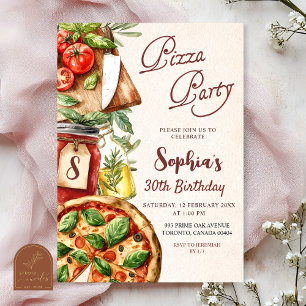 Invitation à la fête d'anniversaire Pizza Party
