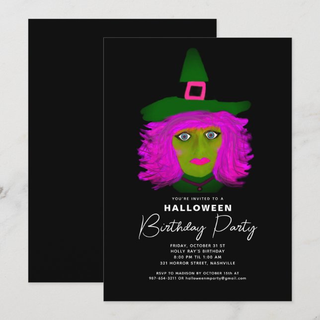 Invitation à la fête d'anniversaire pour adultes (Devant / Derrière)