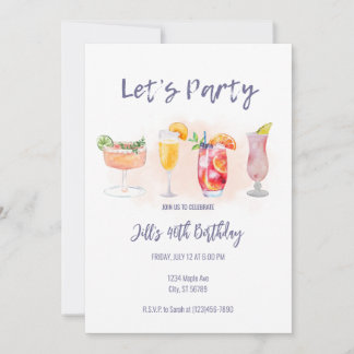 Invitation à la fête d'anniversaire pour adultes