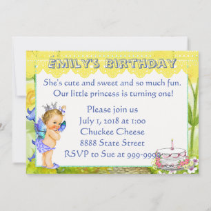 Invitation à la fête d'anniversaire Princesse Vint
