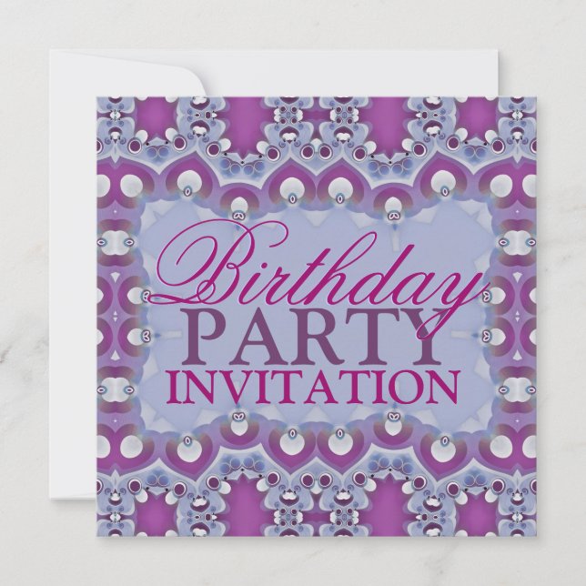 Invitation à la fête d'anniversaire Purple & Blue  (Devant)