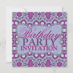 Invitation à la fête d'anniversaire Purple & Blue 