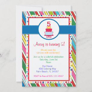 Invitation à la fête d'anniversaire Rainbow