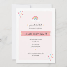 Invitation à la fête d'anniversaire Rainbow