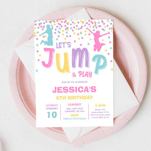Invitation à la fête d'anniversaire saut et jeu