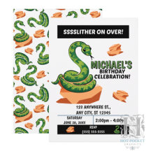Invitation à la fête d'anniversaire serpent