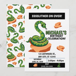 Invitation à la fête d'anniversaire serpent