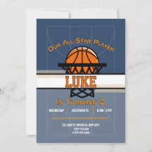 Invitation à la fête d'anniversaire Slam Dunk