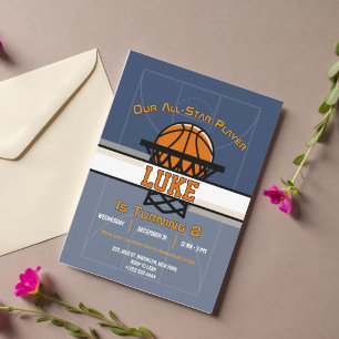 Invitation à la fête d'anniversaire Slam Dunk