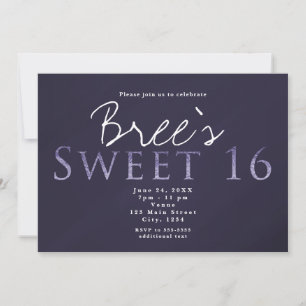Invitation à la fête d'anniversaire Smoky Plum Gre