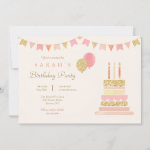 Invitation à la fête d'anniversaire Sparkly