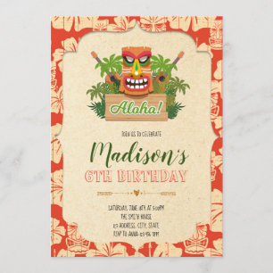 Invitation à la fête d'anniversaire Tiki