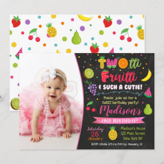 Invitation à la fête d'anniversaire Twotti frutti