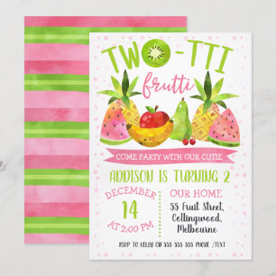 Invitation à la fête d'anniversaire Twotti frutti