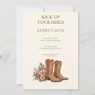 Invitation à la fête d'anniversaire Western Boots