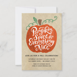 Invitation à la fête d'automne au Pumpkin Spice
