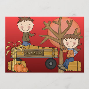 Invitation à la fête d'automne de Hay Ride (fille)