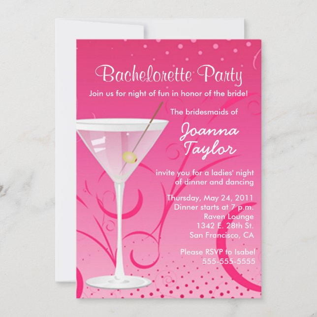 Invitation à la fête de Bachelorette (Devant)