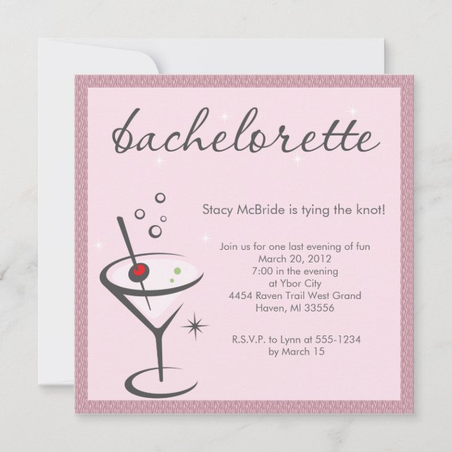 invitation à la fête de bachelorette (Devant)