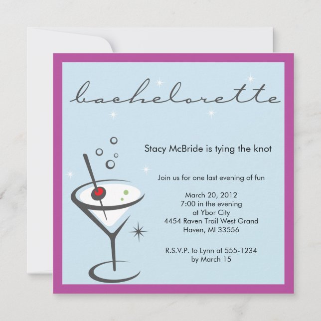 invitation à la fête de bachelorette (Devant)