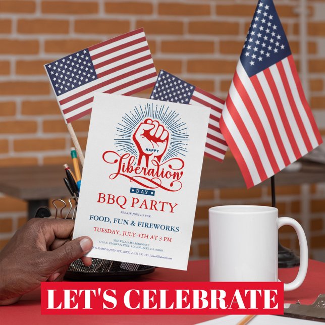 Invitation à la fête de barbecue avec feu d'artifi (Créateur téléchargé)