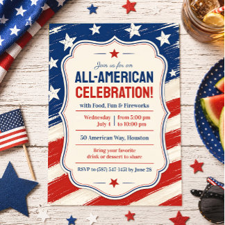 Invitation à la fête de barbecue du 14 juillet