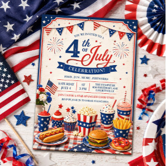 Invitation à la fête de barbecue du 4 juillet