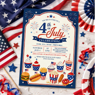 Invitation à la fête de barbecue du 4 juillet