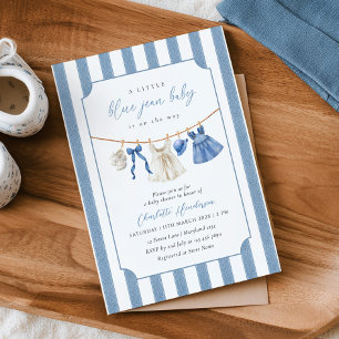 Invitation à la fête de bébé "Blue Jean Baby"