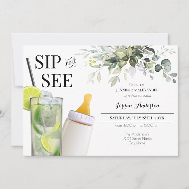 Invitation à la fête de bienvenue pour bébé (Devant)