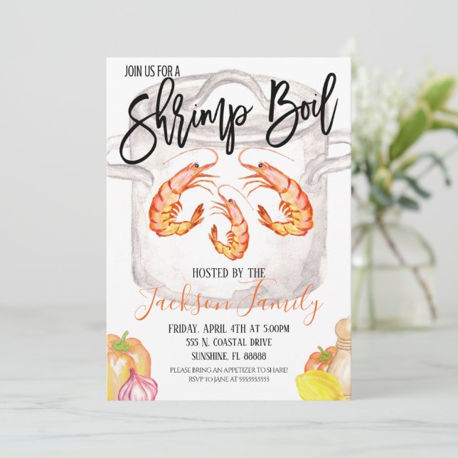 Invitation à la Fête de Bouillabaisse de Crevettes (Debout devant)