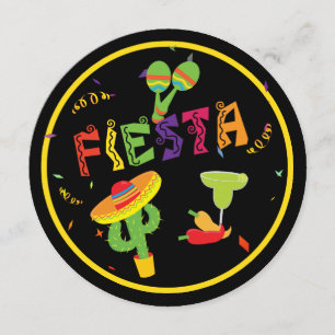 Invitation à la fête de célébration FIESTA Cinco D