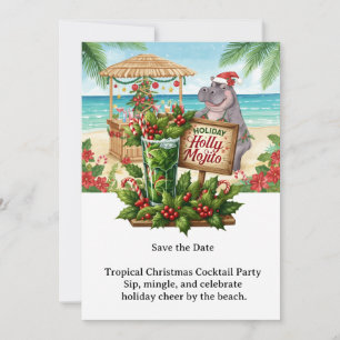 Invitation à la fête de cocktails de Noël tropical