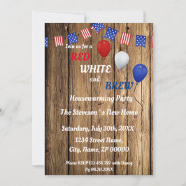 Invitation à la fête de crémaillère Red, White & B