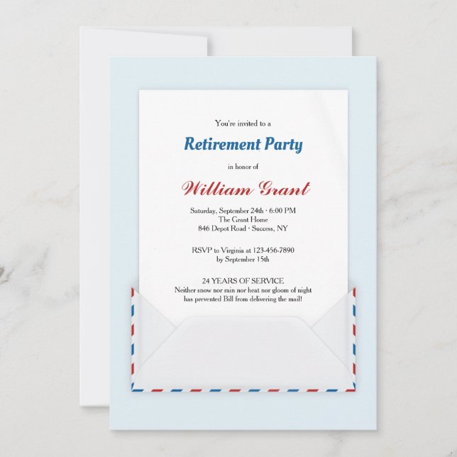 Invitation à la fête de départ à la retraite du co (Devant)