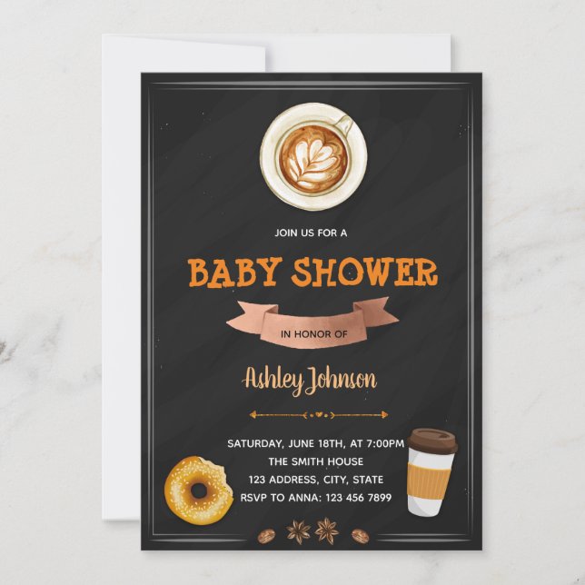Invitation à la fête de douche Café Et Envies (Devant)