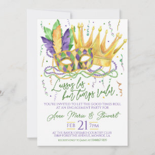 Invitation à la fête de fiançailles du Mardi Gras