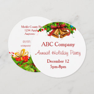 Invitation à la fête de fin d'année avec des cloch