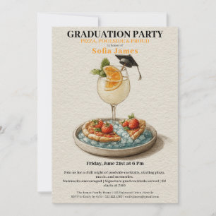 Invitation à la fête de fin d'études au bord de la