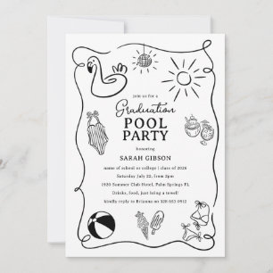 Invitation à la fête de fin d'études au bord de la