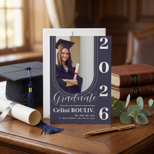 Invitation à la fête de fin d'études avec photo d'