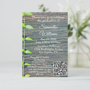 Invitation à la fête de fin d'études, carte en pla