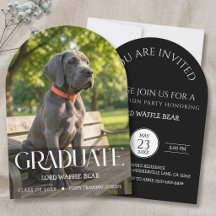 Invitation à la fête de fin d'études de chien Phot