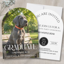 Invitation à la fête de fin d'études du chien Phot