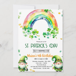 Invitation à la fête de gnome de la Saint-Patrick