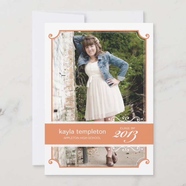 Invitation à la fête de graduation de charme Vinta (Devant)