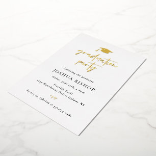 Invitation à la fête de graduation par script Foil