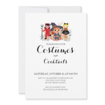 Invitation à la fête de Halloween Costumes & Cockt