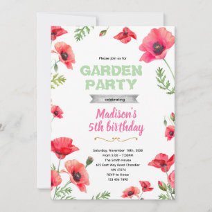Invitation à la fête de jardin de coquelicots