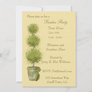 Invitation à la fête de jardin en topiaire à étage